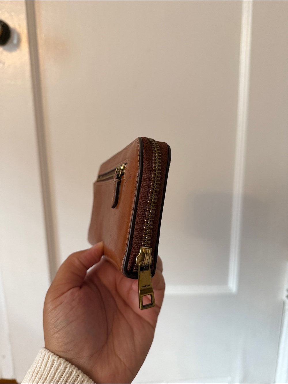 Fossil Tan Leather Zip-Around Wallet - Picture 3 of 10